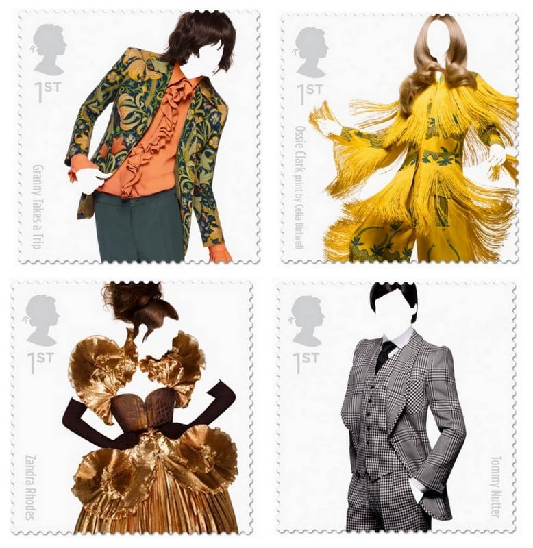 Homenagem à moda – Inglaterra produz selos postais com ícones do mundo fashion