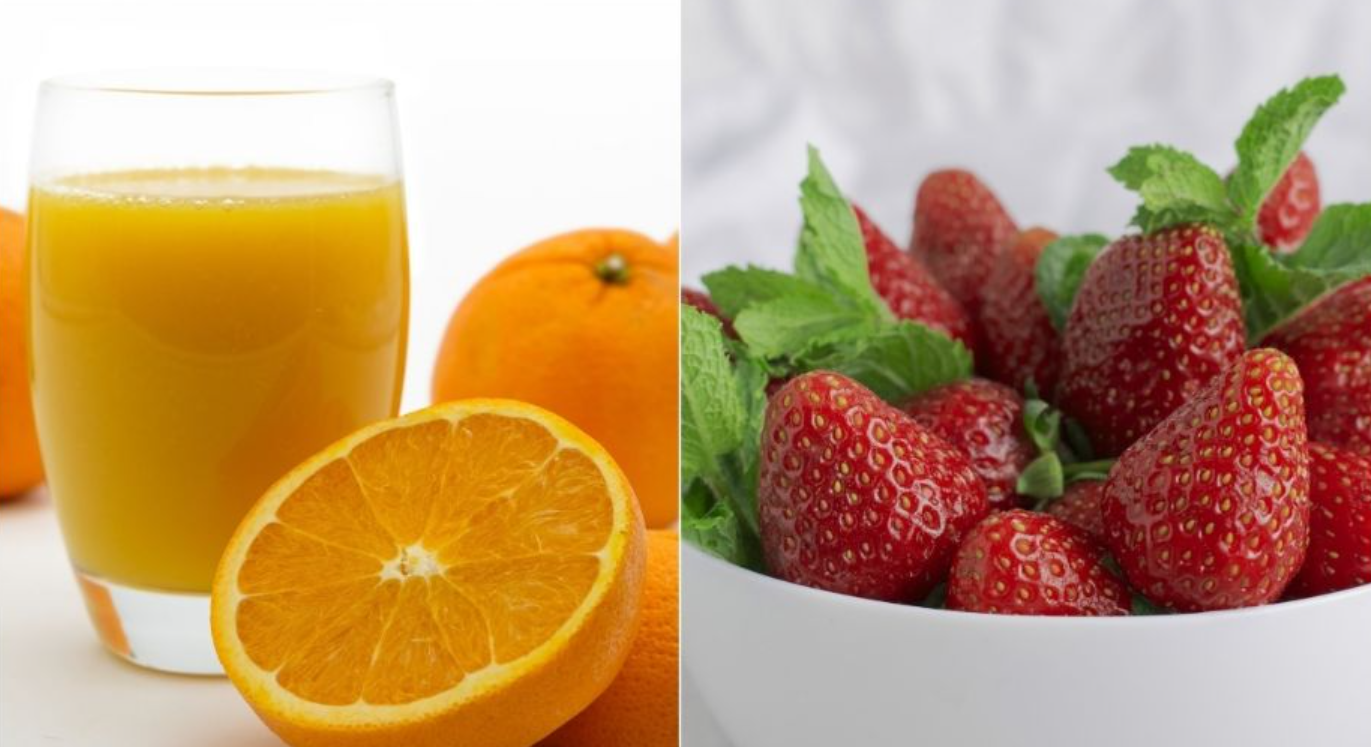 Suco de morango e laranja, ideal para emagrecer e melhorar a digestão