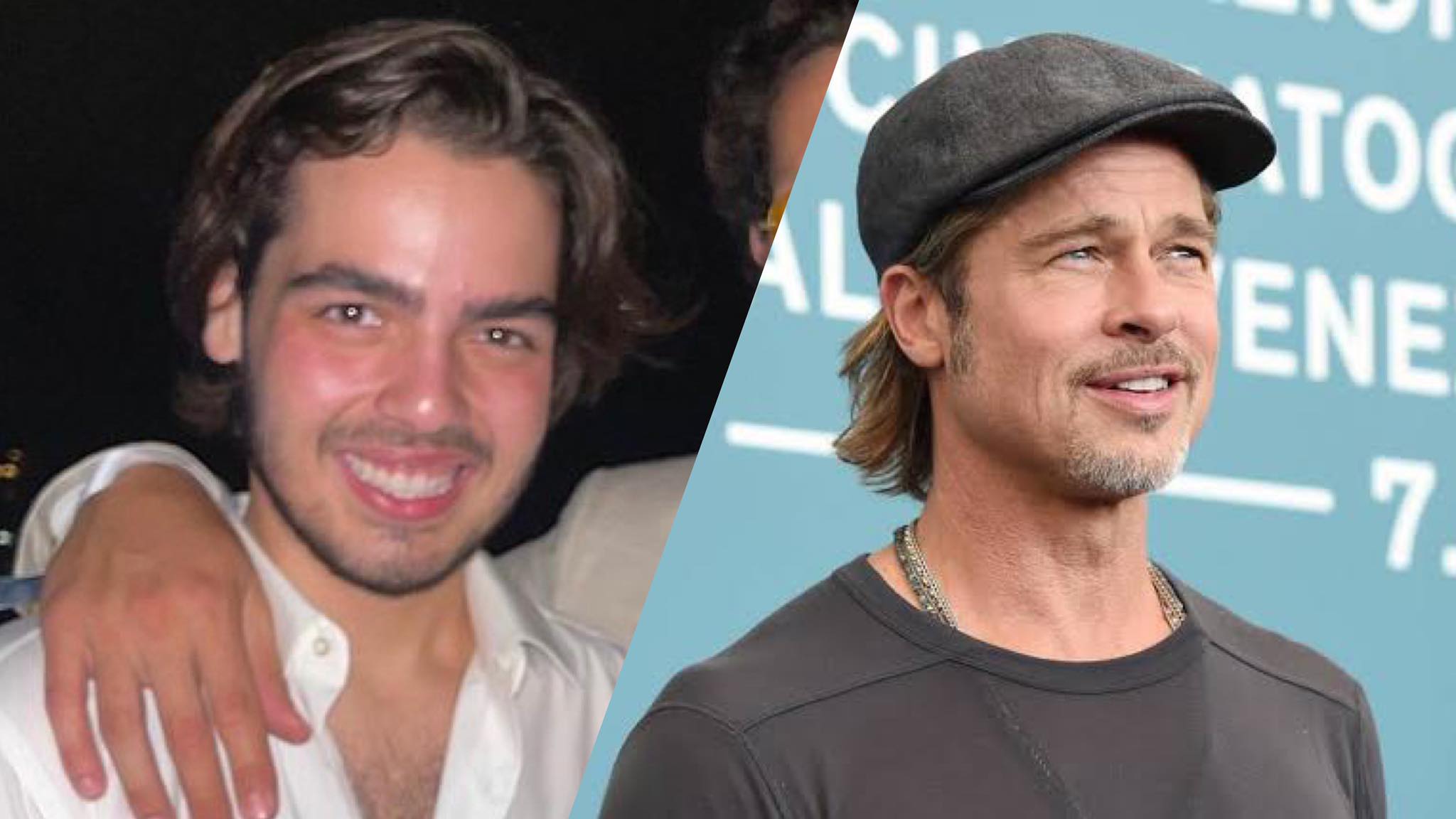 João Guilherme, filho de Faustão, é comparado a Brad Pitt, após click na Itália. Fonte: Montagem/ Fashion Bubbles