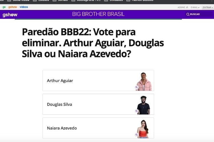 Passo a passo para votar no Big Brother Brasil