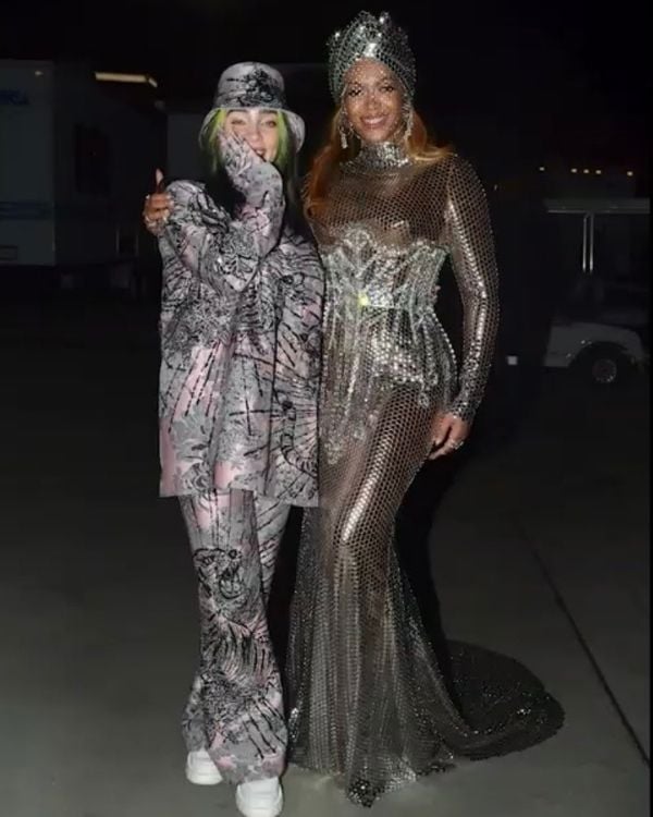 Billie Eilish e Beyoncé nos bastidores do Grammy 2021