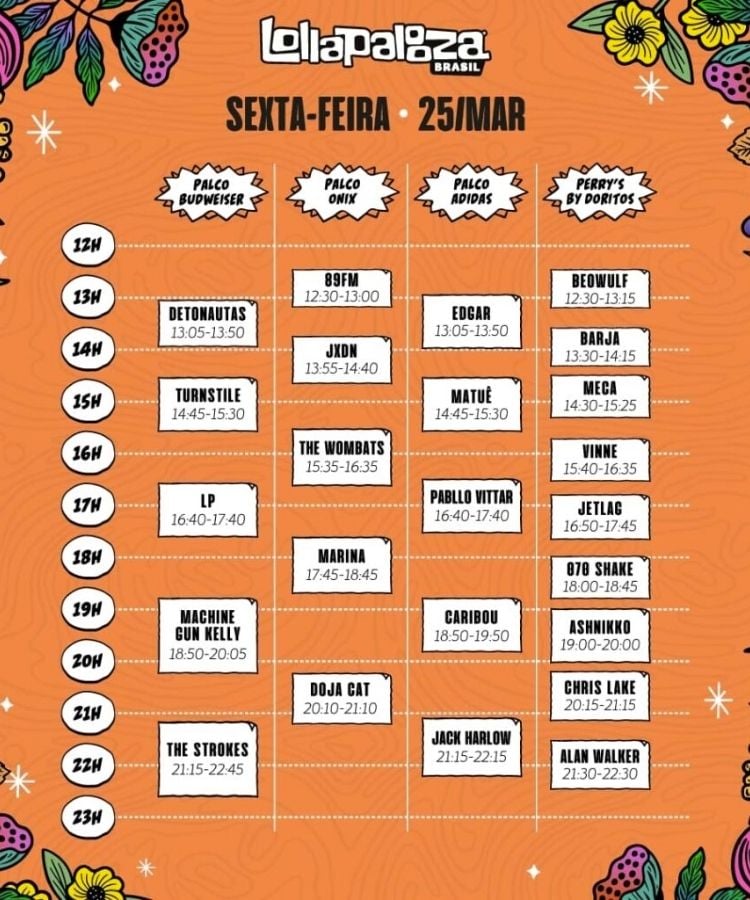 Lineup do Lollapalooza 2022