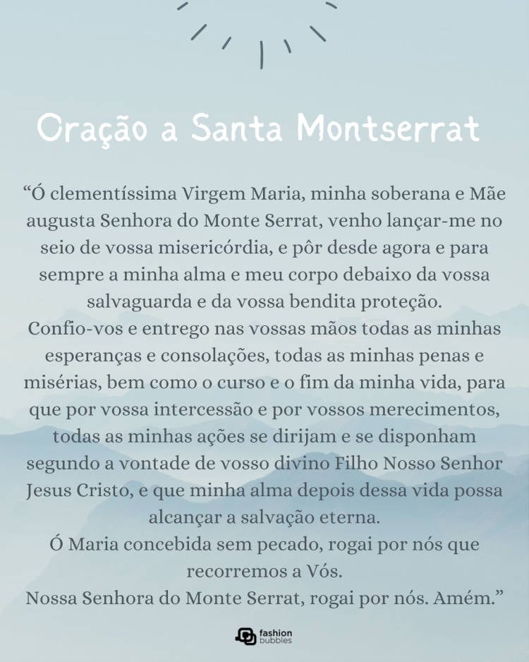 Oração da Santa Montserrat