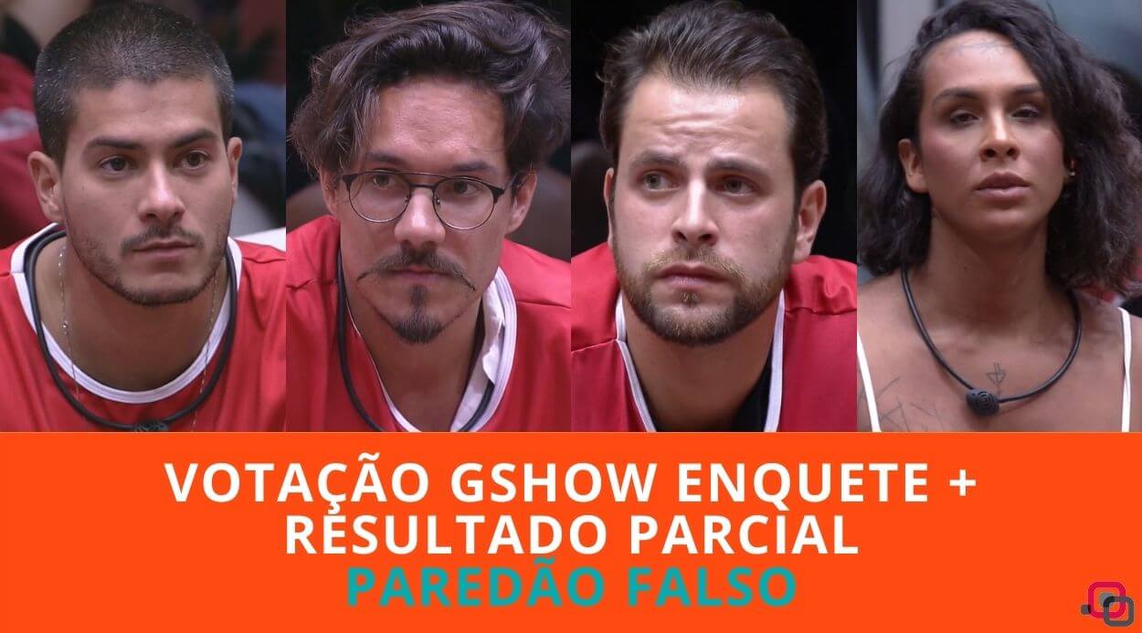Votação Gshow Enquete Paredão Falso + Resultado parcial: quem vai para o Quarto Secreto hoje no BBB 22 (05/04)