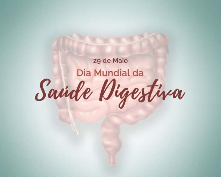 Card virtual sobre Dia Mundial da Saúde Digestiva , data de hoje.