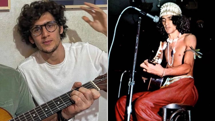 Tom and Caetano Veloso alike father and son
