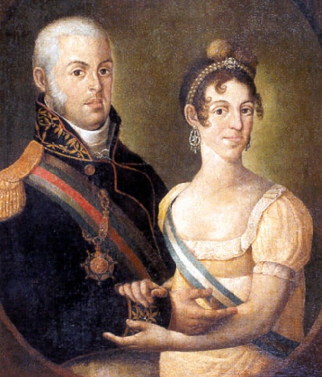 Dom João VI e Dona Carlota Joaquina, reis de Portugal, de 1815.