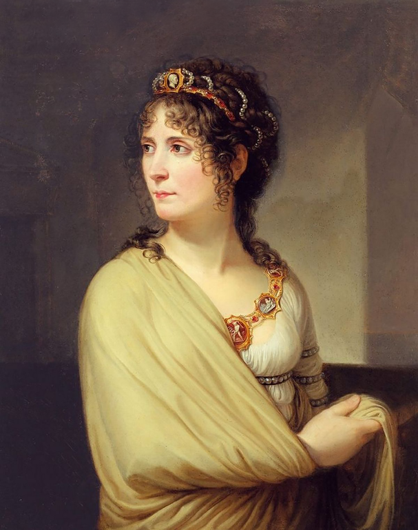 Retrato de Joséphine de Beauharnais com a moda império, de 1808. 