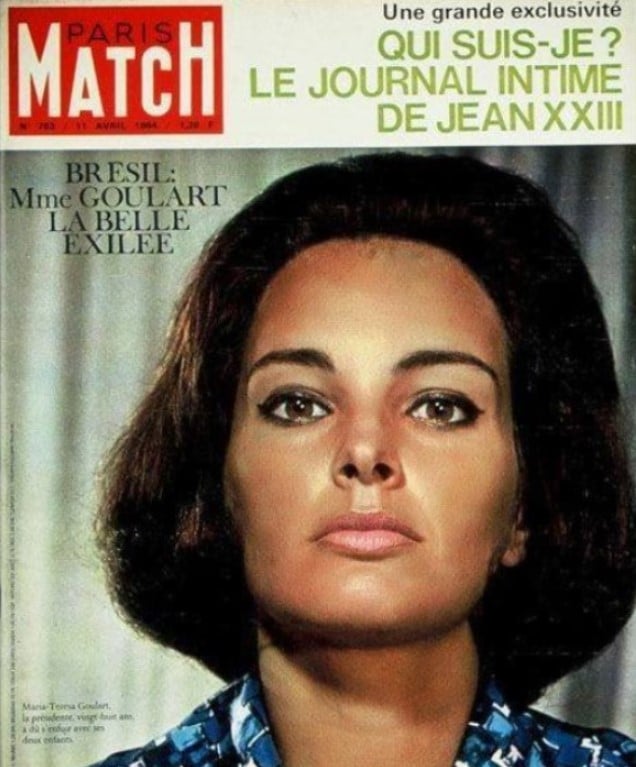 Capa da revista Paris Match com Maria Thereza Goulart. 