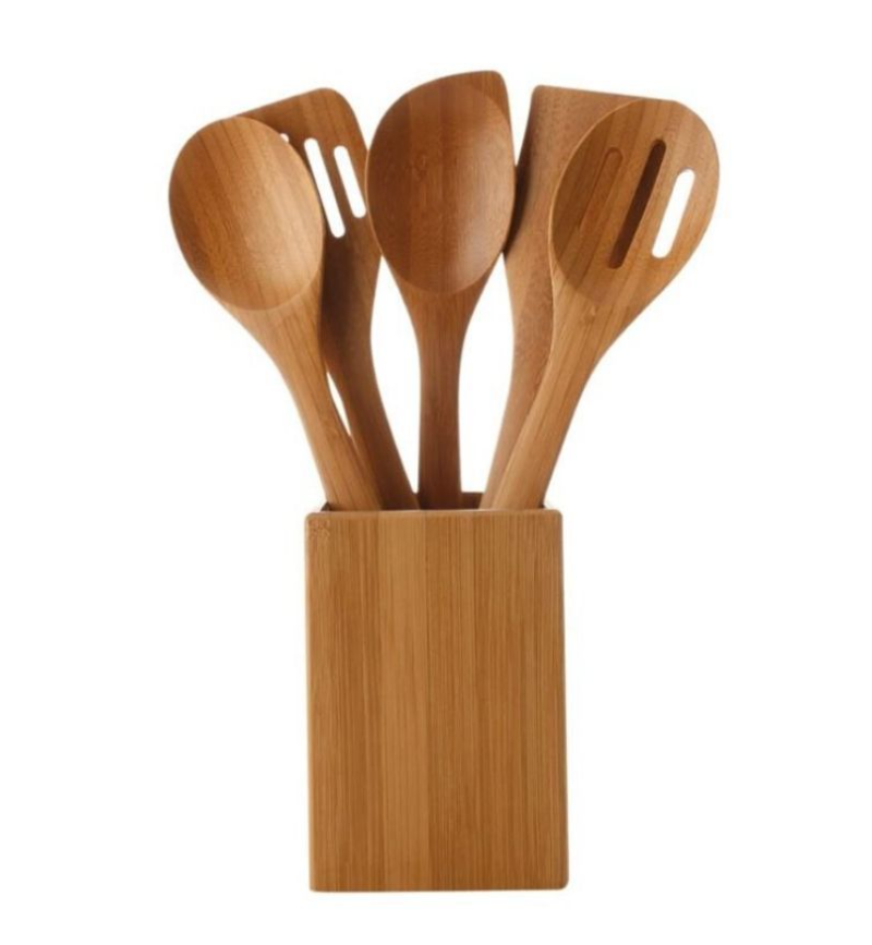Utensílios de cozinha feitos com bambu Utensílios de cozinha feitos com bambu