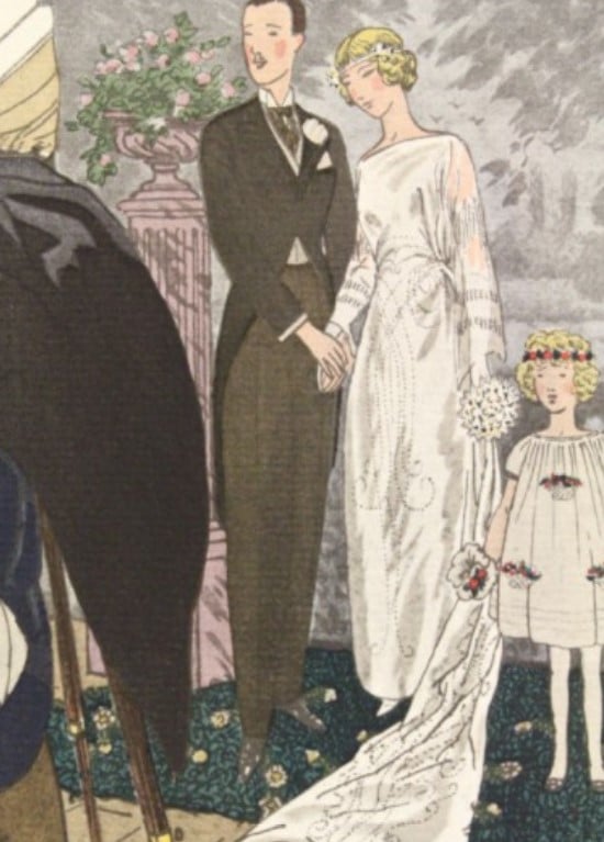 A la ville voisine. Robe de mariée de Jeanne Lanvin - pl.9, La Gazette du Bon ton, 1921 n°2. 
