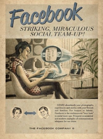Mídias sociais no estilo vintage