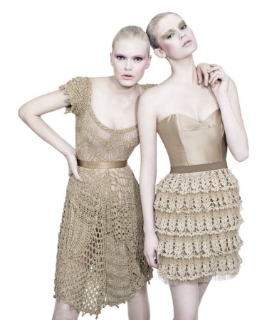 Vanessa Montoro apresenta vestidos de crochê-couture em trunk show