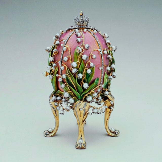 "Ovo dos lírios do vale" de Fabergé, 1898. Ovo de Páscoa de luxo.