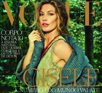VOGUE JULHO – Gisele Bündchen estrela capa e quatro editoriais fotografados na Amazônia e Nova York para edição green da revista