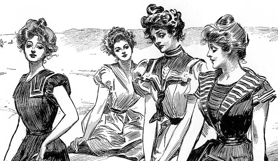 Gibson Girls por Charles Dana Gibson, c. 1900. 