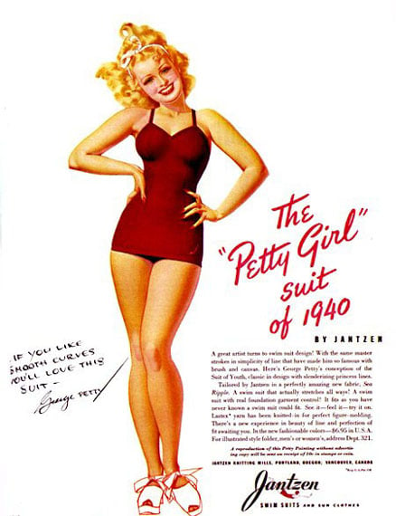 O "Petty Girl Suit", ilustraçao pon-up de George Petty de 1940. 