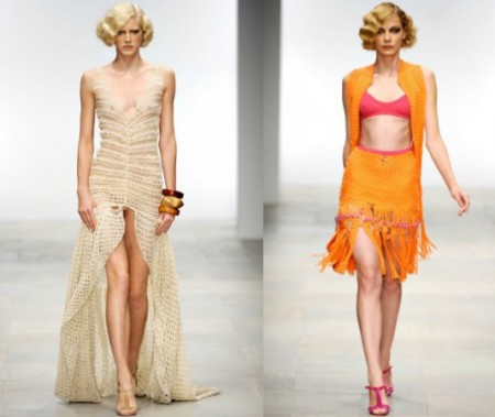 O crochê e o macramê renovados por Mark Fast na Londres Spring 2012