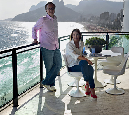 Donata Meirelles e Nizan Guanaes na Casa Vogue