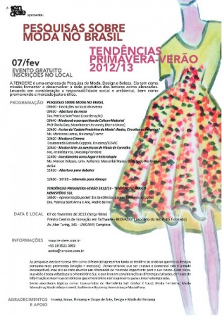 Tendere apresentará Tendências Primavera – Verão 2012/ 2013 em Campinas na Unicamp