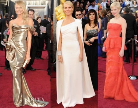 Vestidos de festa do Oscar 2012 – Elegância e sofisticação no tapete vermelho