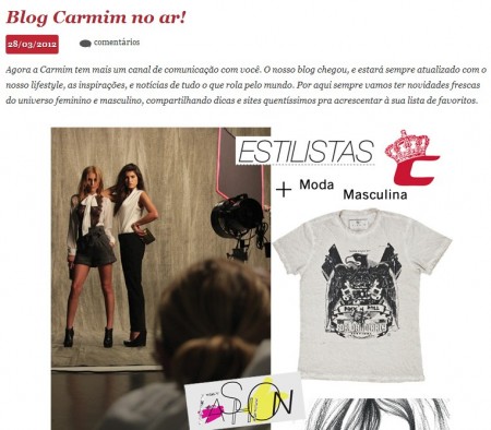 Carmim lança blog e fecha parceria com a Ford Models