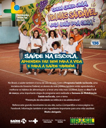 Programa Saúde na Escola – Prevenindo contra a obesidade na infância