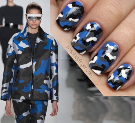 Unhas Decoradas 2013 – Passo a passo de unha camuflada e tendências em nails arts