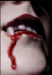 boca de vampiro com sangue falso