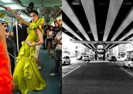 Quando Moda e Arte encontram as ruas. Pinturas em shopping, moda no metrô e grafites em viadutos
