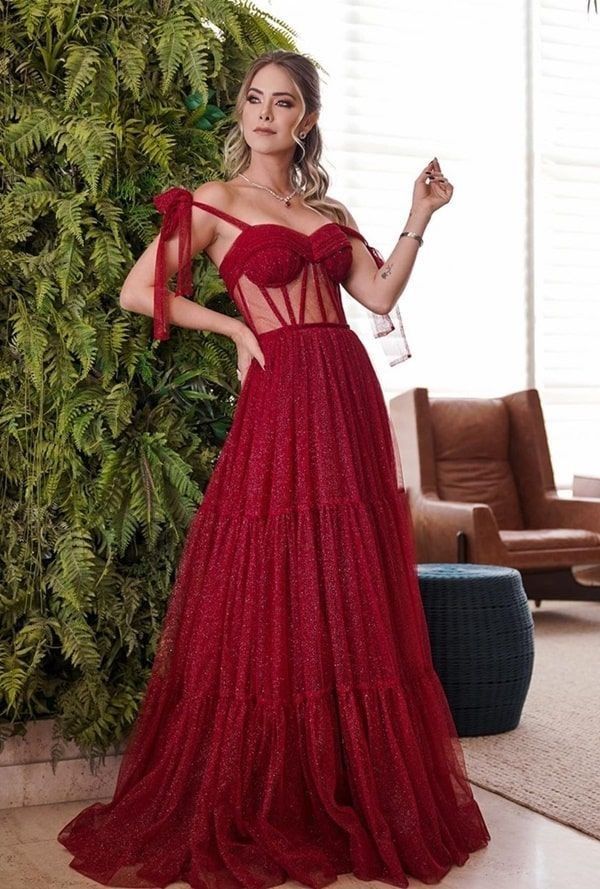 vestido vermelho longo