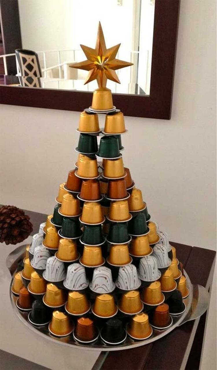 Árvore de Natal com capsula de café