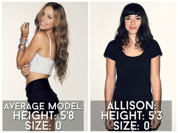 Imagem de mulheres vestindo roupas com um único tamanho.
