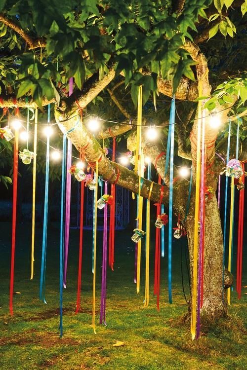 decoração de festa junina com fitas - são joão