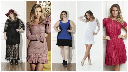 Vestidos de Crochê com gráficos e receitas – Parte 2