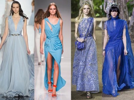 Vestido de festa azul – Aprenda a combinar vestido azul com calçados e acessórios – Looks de festa