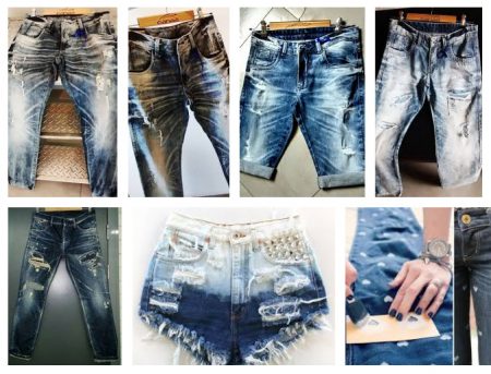 Customização em jeans e técnicas de designer de lavanderia