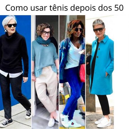 Tênis depois dos 50 – Dicas, looks e inspiração para mulheres maduras em 40 fotos