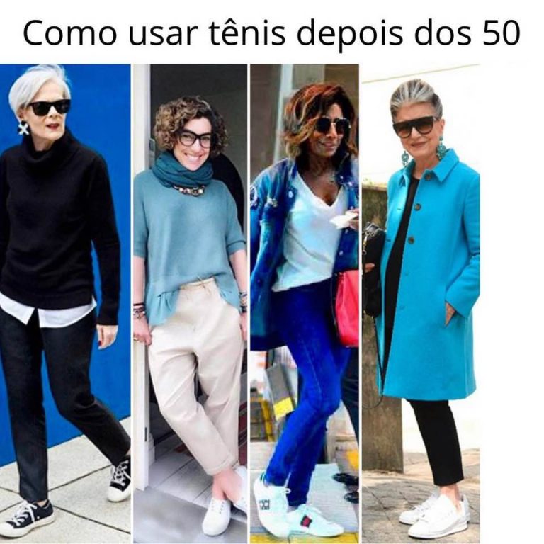 Tênis depois dos 50 – Dicas, looks e inspiração para mulheres maduras em 40 fotos