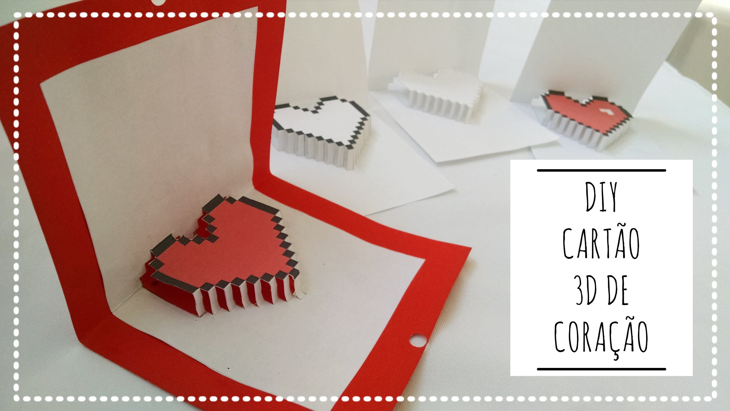 Cartão de Dia dos Namorados com coração 3D