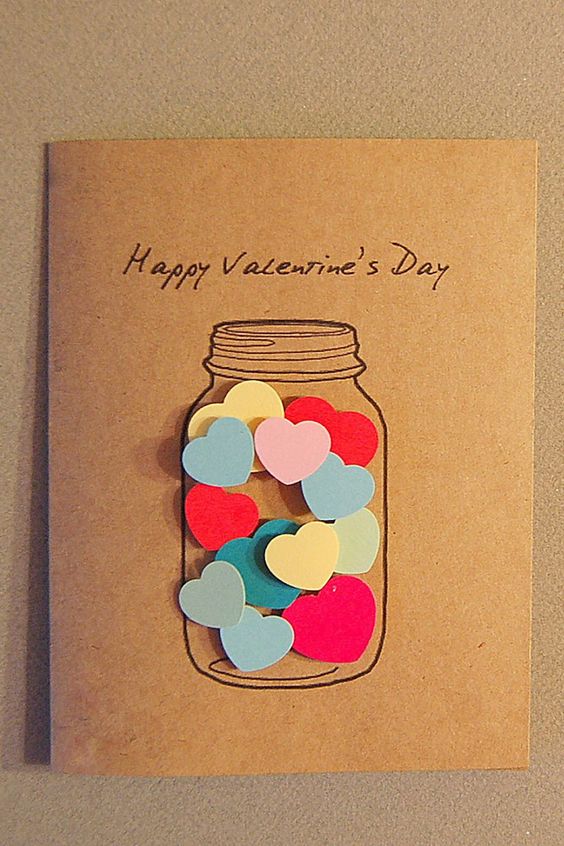 Cartão pote de amor Dia dos Namorados DIY
