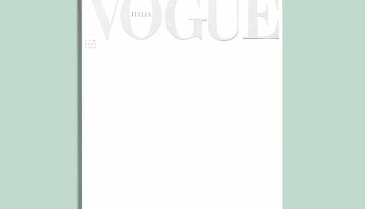 capa da revista vogue italiana apresenta imagem branca