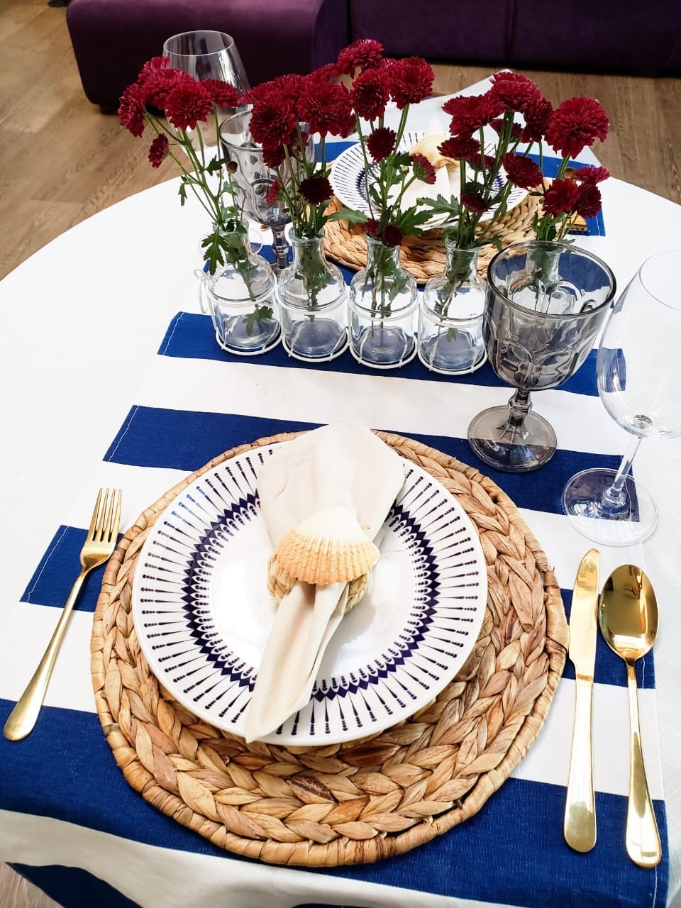 jantar romantico mesa posta navy