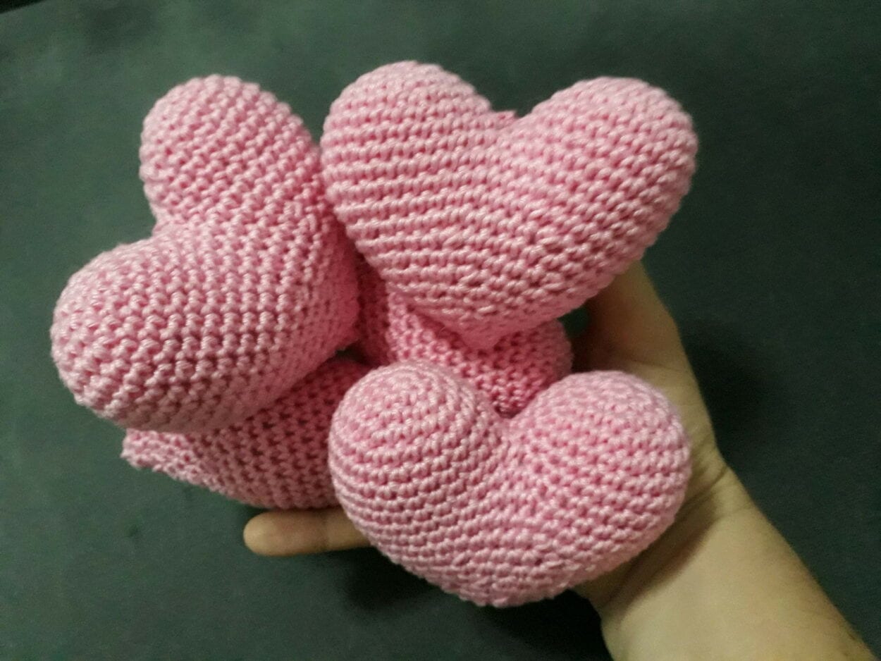 coração de crochê