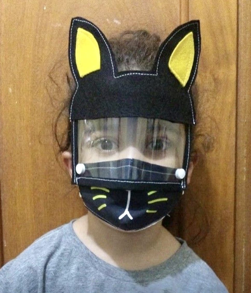 máscara de coelho infantil