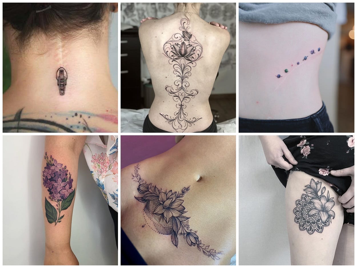 seis ideias de tatuagem em cicatriz