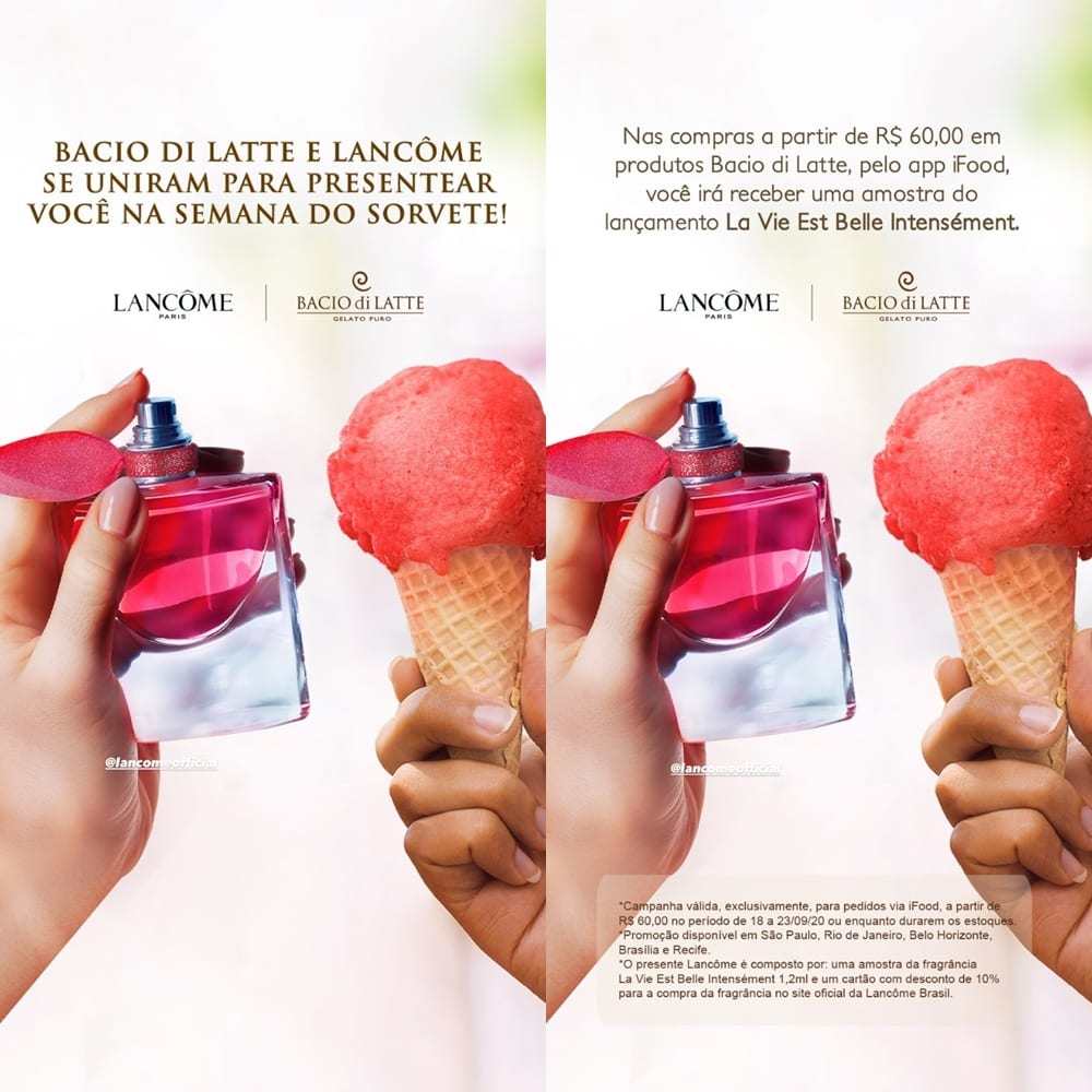 Card explicativo da promoção original da marca de sorvetes.