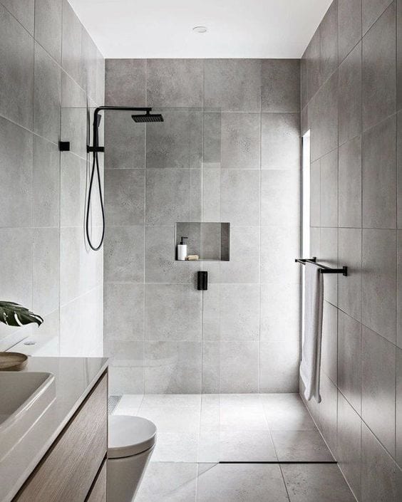 Banheiro com decoração minimalista