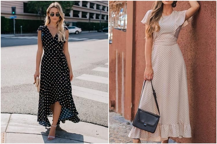 mulheres com vestidos de pois