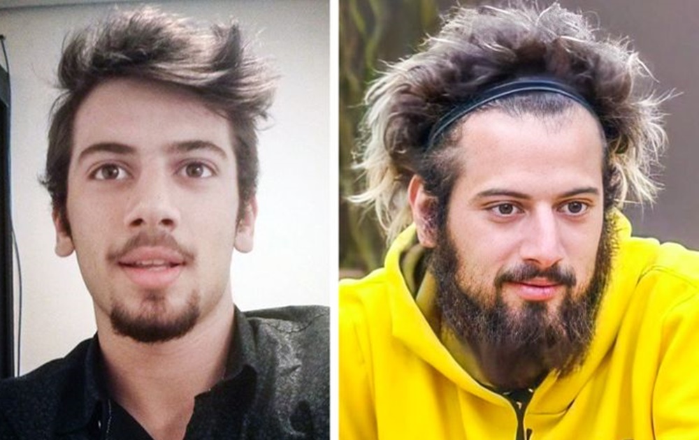 Lucas Strabko antes e depois de A Fazenda 12.